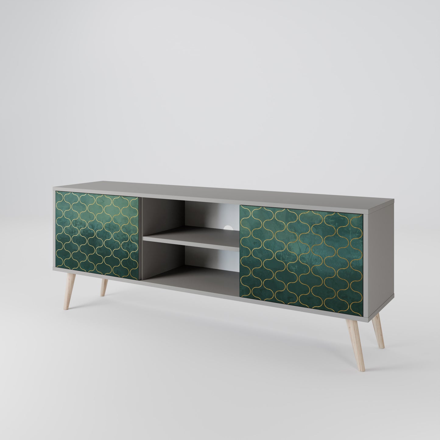 TESSELATED GREENERY Dvoudveřový TV stolek