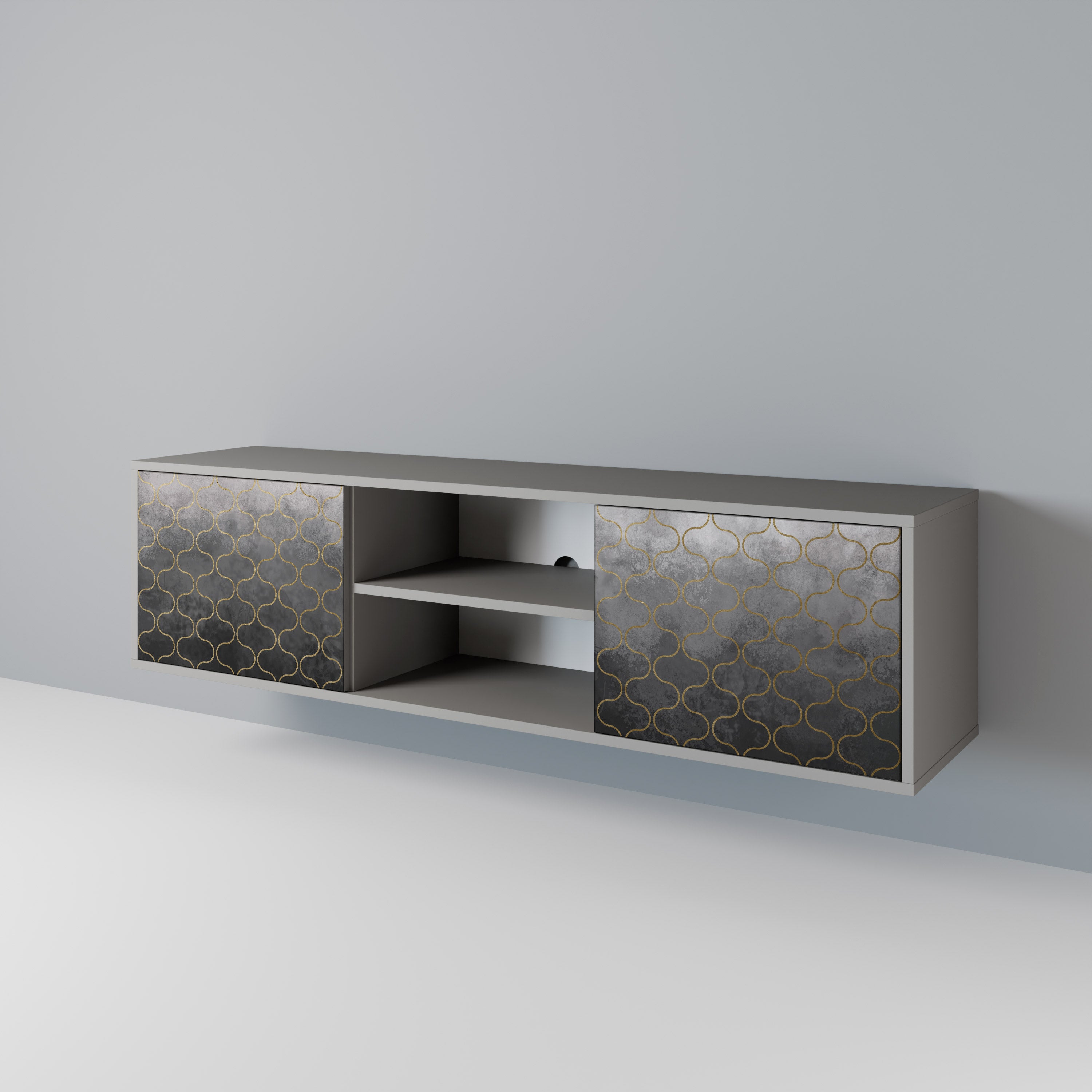 TESSELATED GRAYISH Dvoudveřový TV stolek