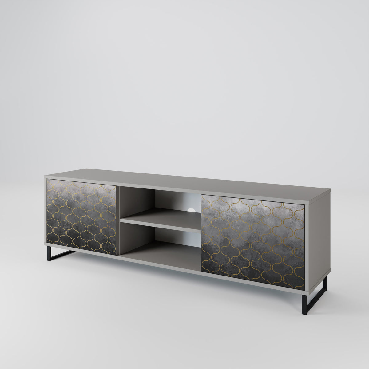 TESSELATED GRAYISH Dvoudveřový TV stolek