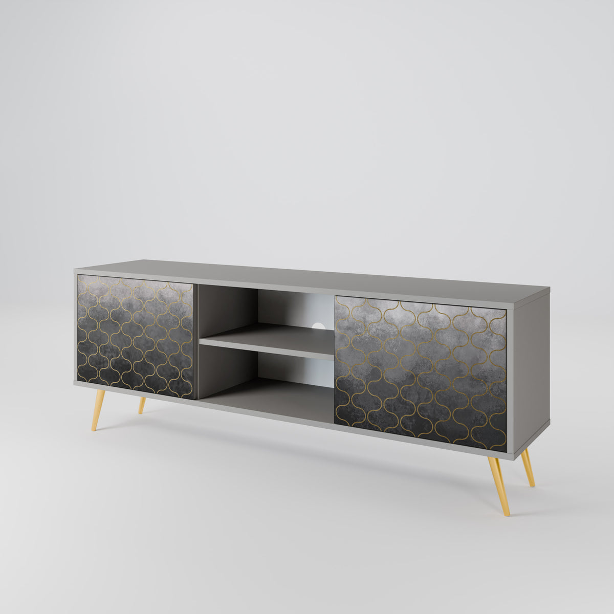 TESSELATED GRAYISH Dvoudveřový TV stolek