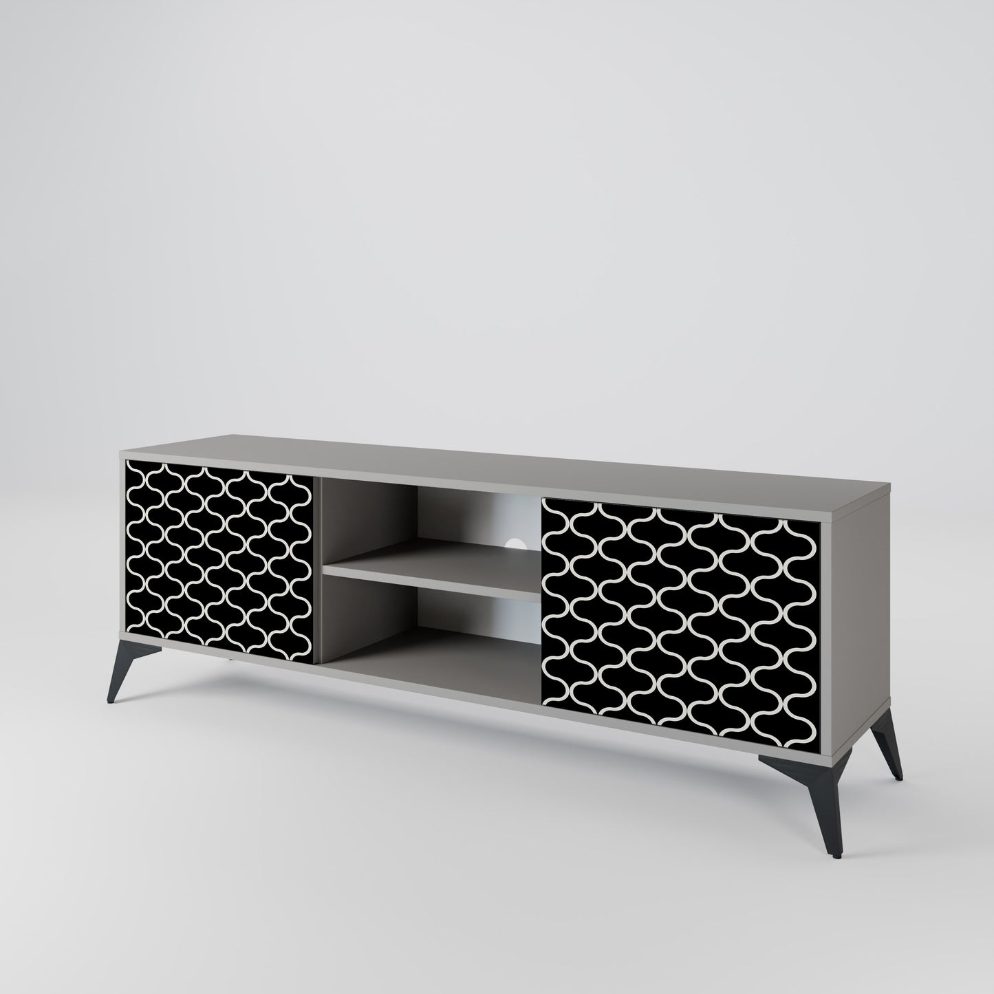 TESSELATED BLACKNESS Dvoudveřový TV stolek