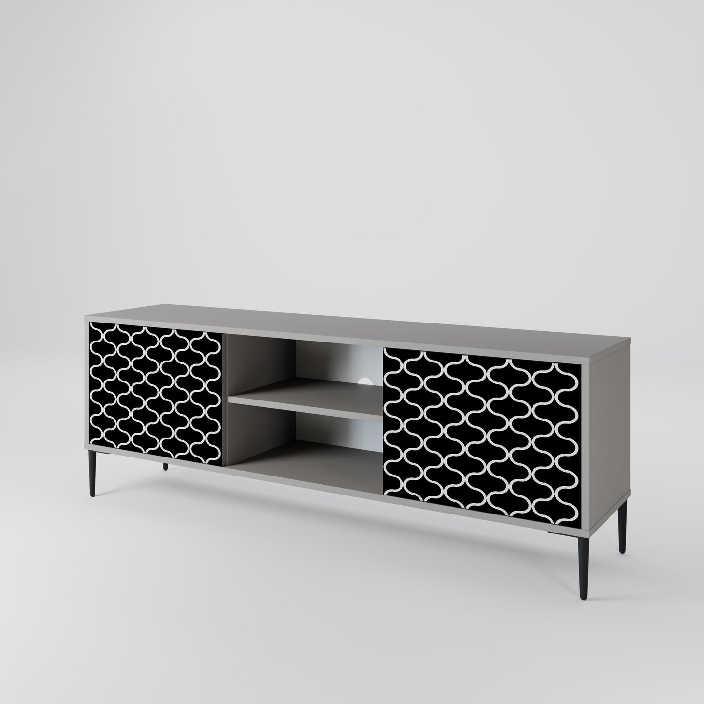 TESSELATED BLACKNESS Dvoudveřový TV stolek