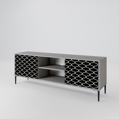 TESSELATED BLACKNESS Dvoudveřový TV stolek