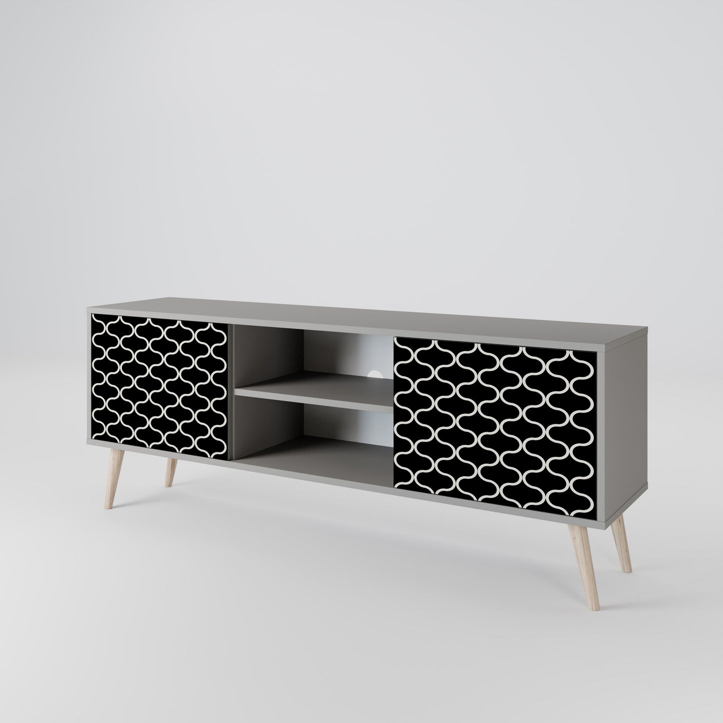 TESSELATED BLACKNESS Dvoudveřový TV stolek