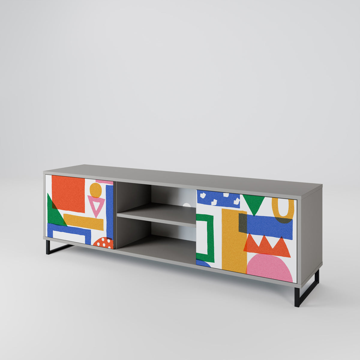 GEOMETRIC GLIMMER Dvoudveřový TV stolek