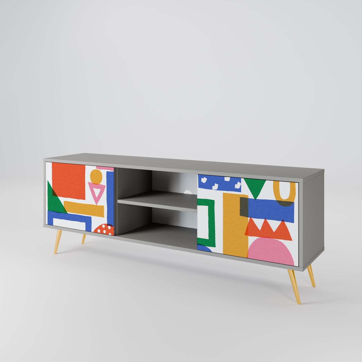 GEOMETRIC GLIMMER Dvoudveřový TV stolek