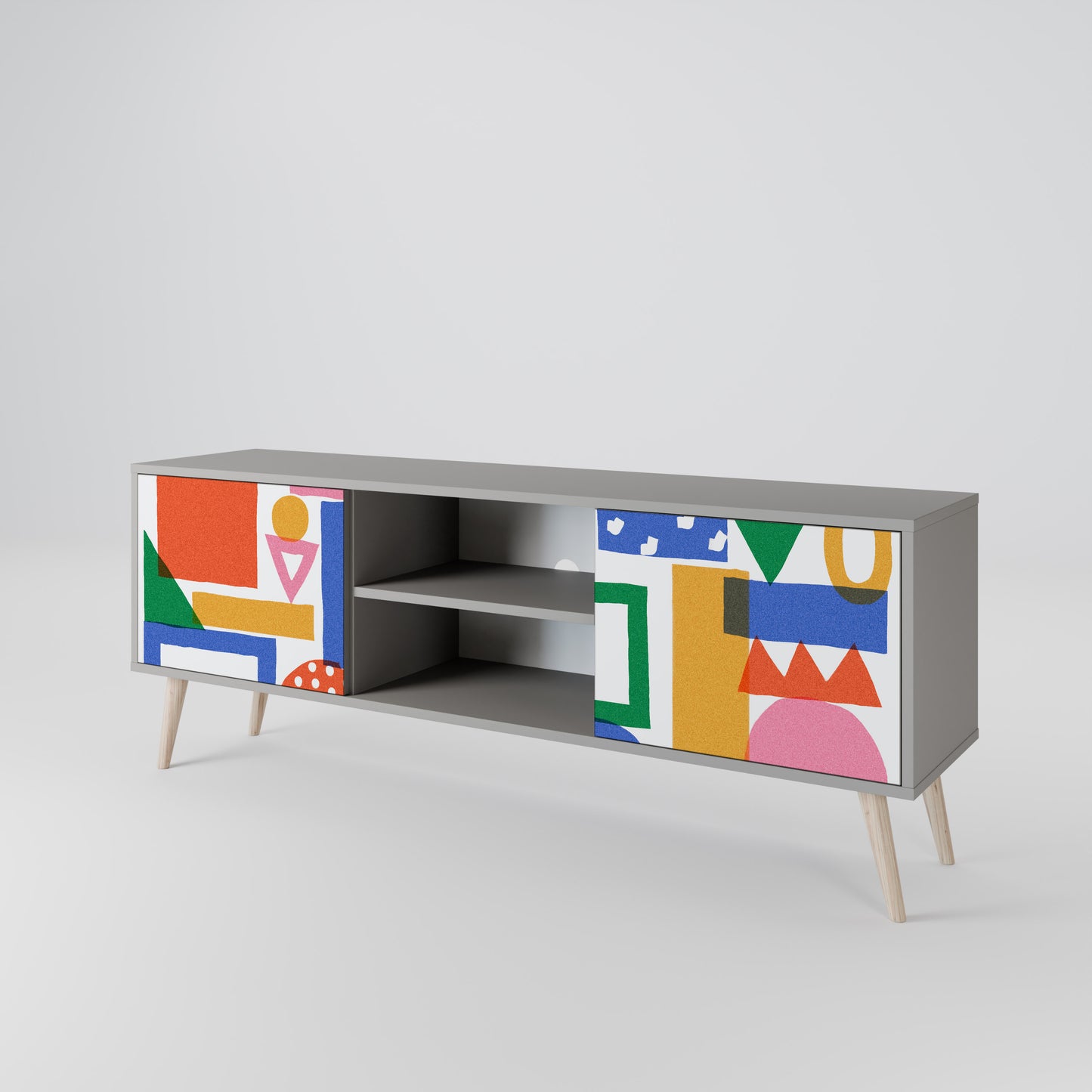 GEOMETRIC GLIMMER Dvoudveřový TV stolek