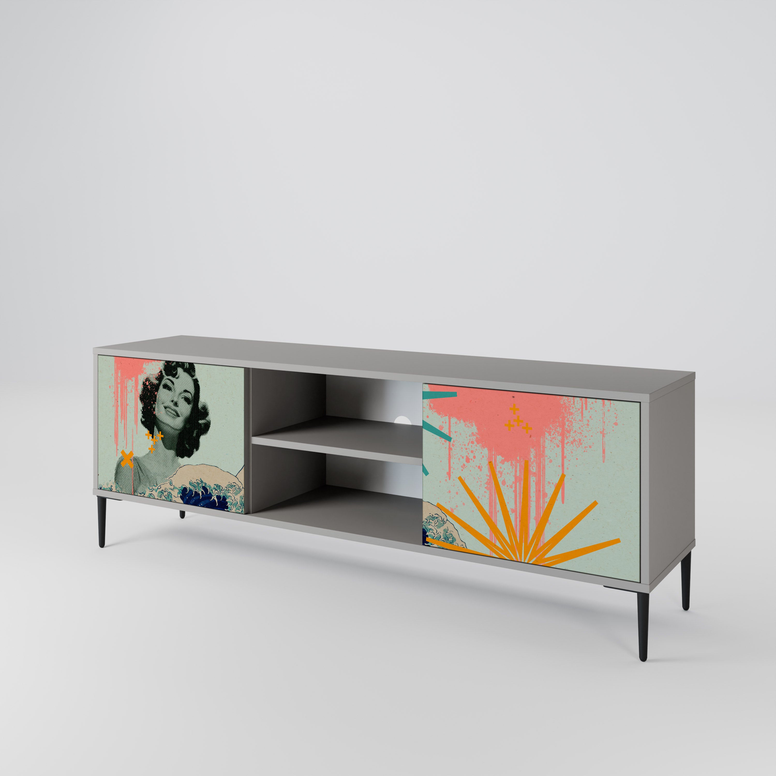 KANAGAWA BEAUTY 2-Door TV Cabinet