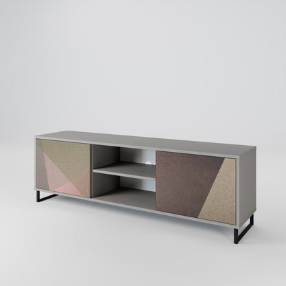 BEIGE GEOMETRY Dvoudveřový TV stolek