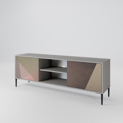 BEIGE GEOMETRY Dvoudveřový TV stolek