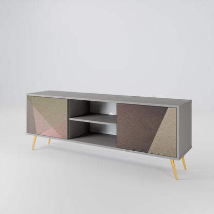 BEIGE GEOMETRY Dvoudveřový TV stolek