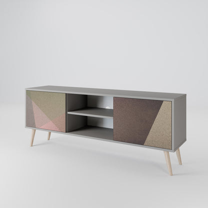 BEIGE GEOMETRY Dvoudveřový TV stolek