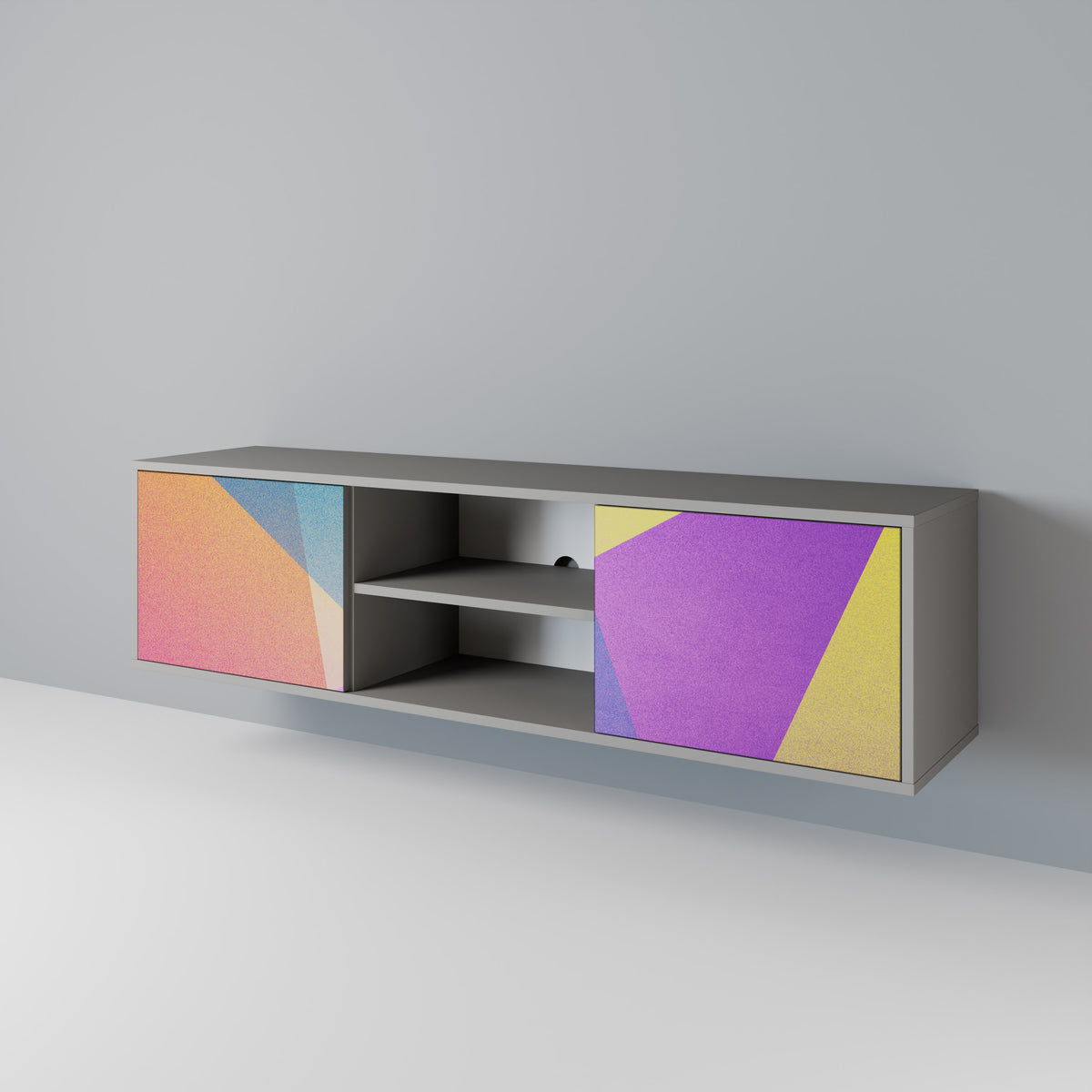 BRIGHT GEOMETRY Dvoudveřový TV stolek