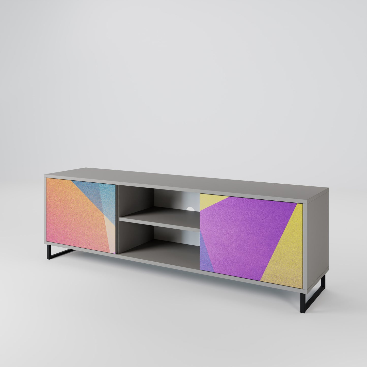 BRIGHT GEOMETRY Dvoudveřový TV stolek