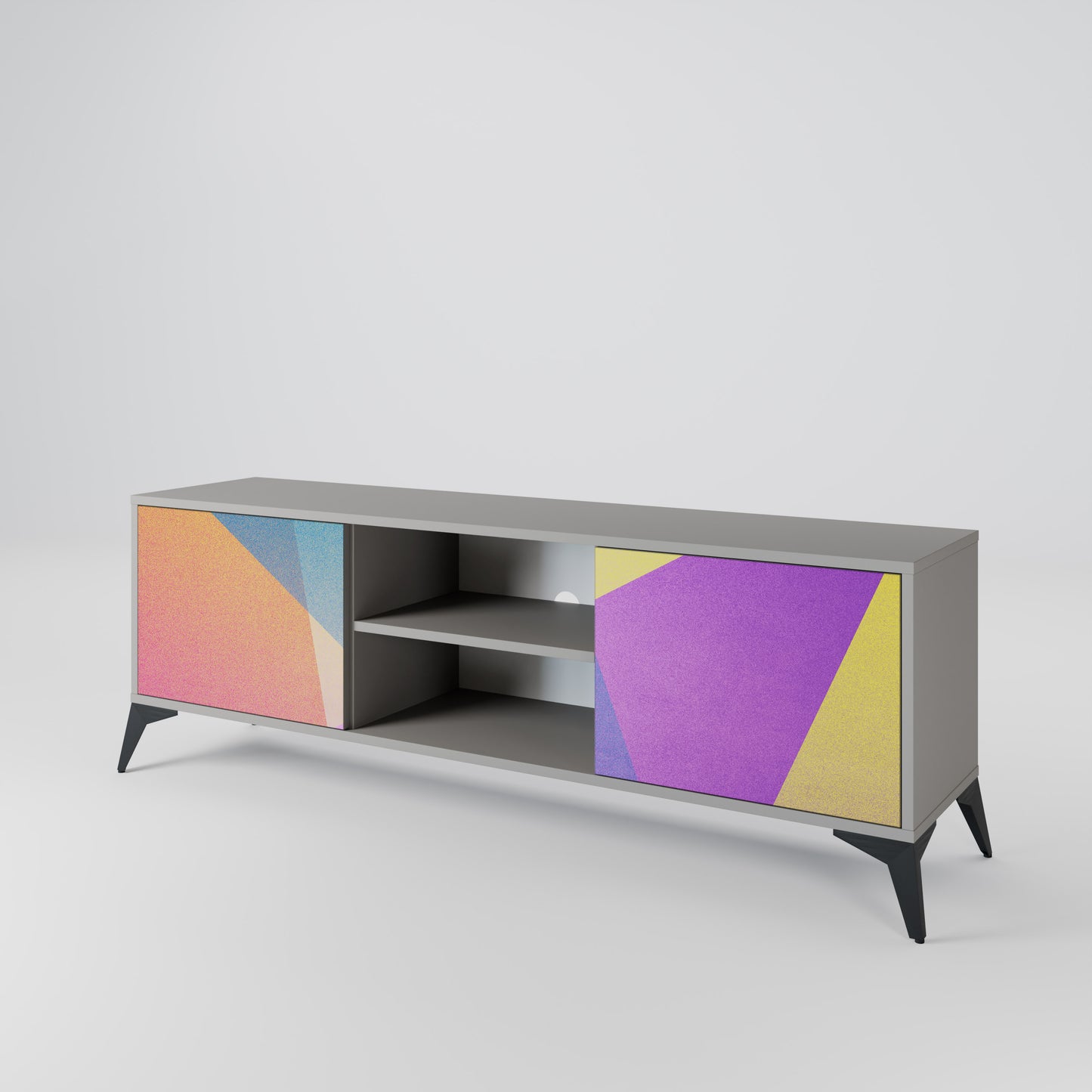 BRIGHT GEOMETRY Dvoudveřový TV stolek