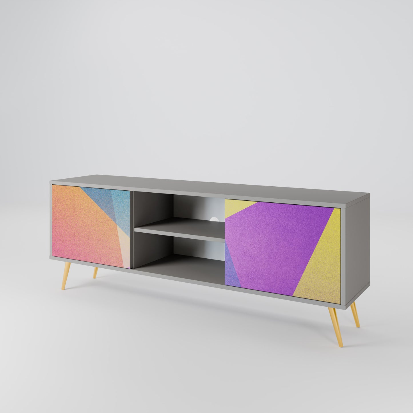 BRIGHT GEOMETRY Dvoudveřový TV stolek