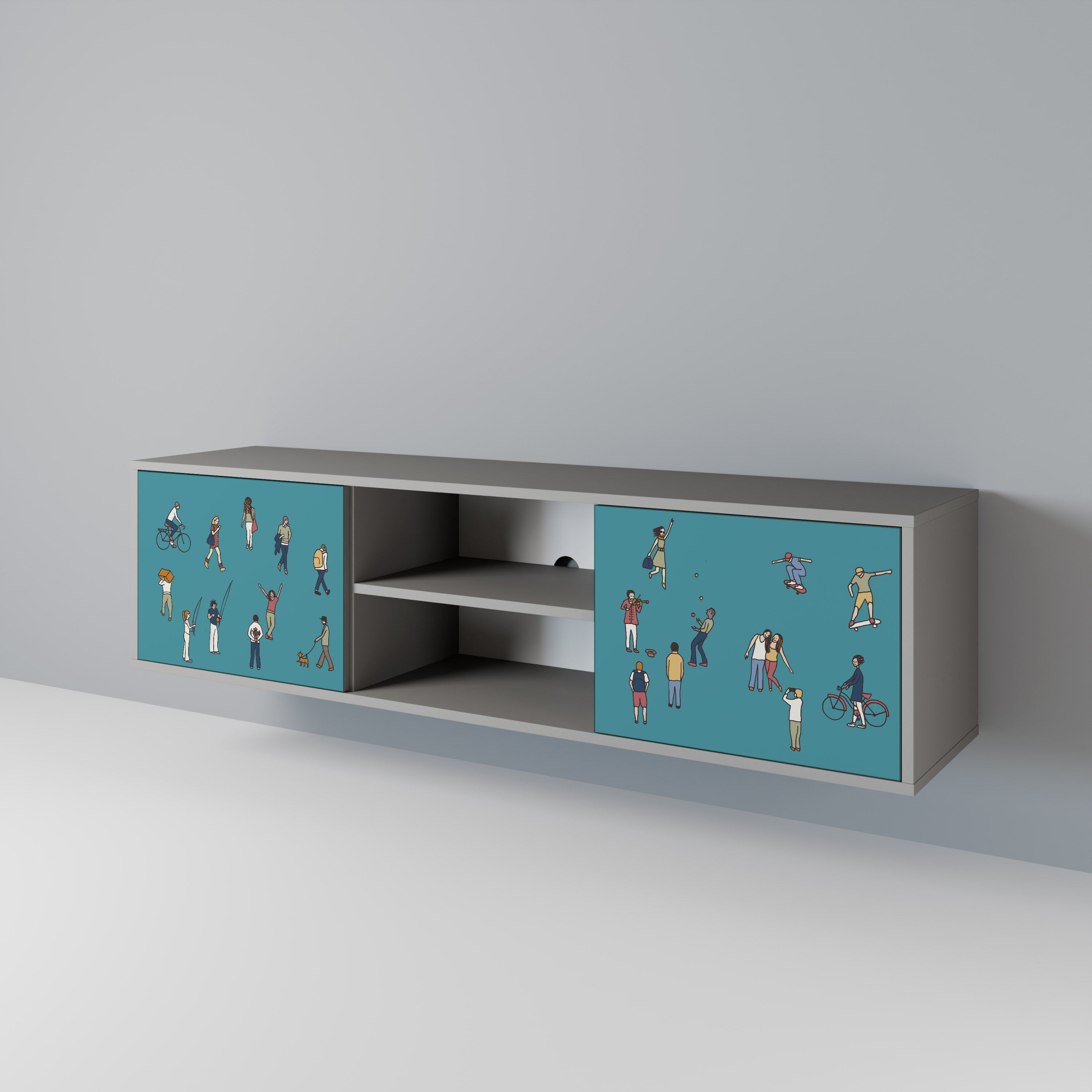 COLLECTIVE STREAM Dvoudveřový TV stolek