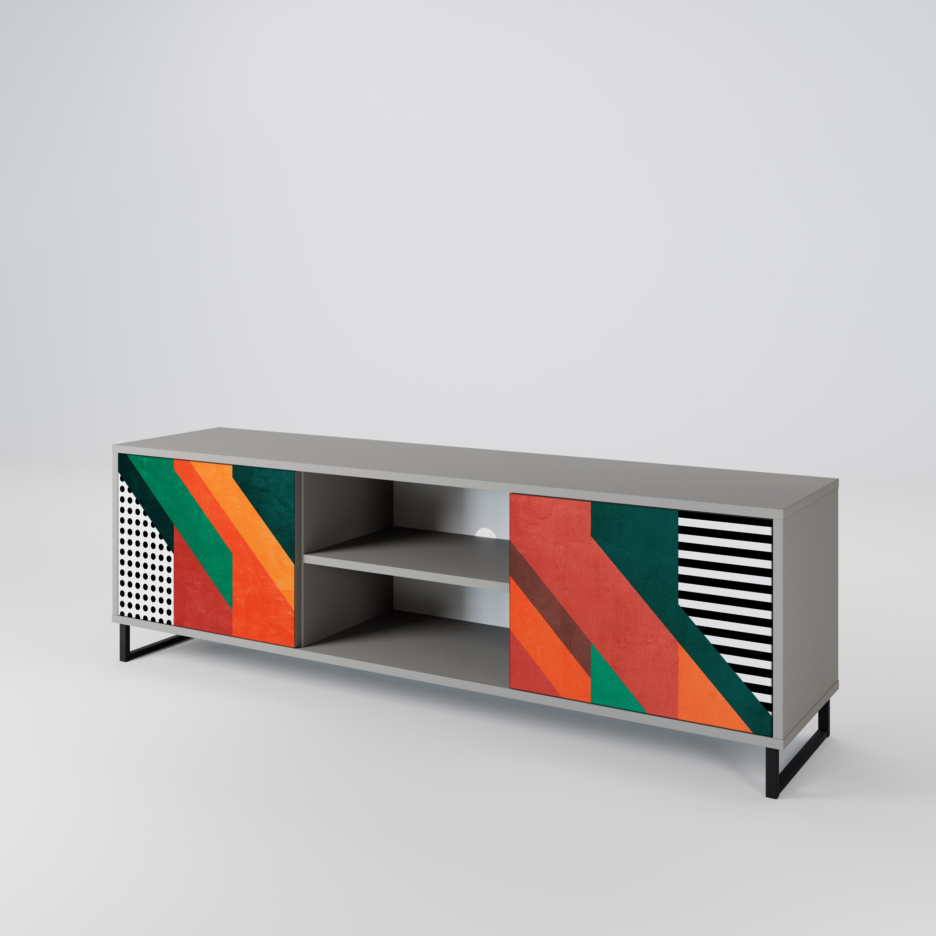 MAKESHIFT ARTISTRY Dvoudveřový TV stolek