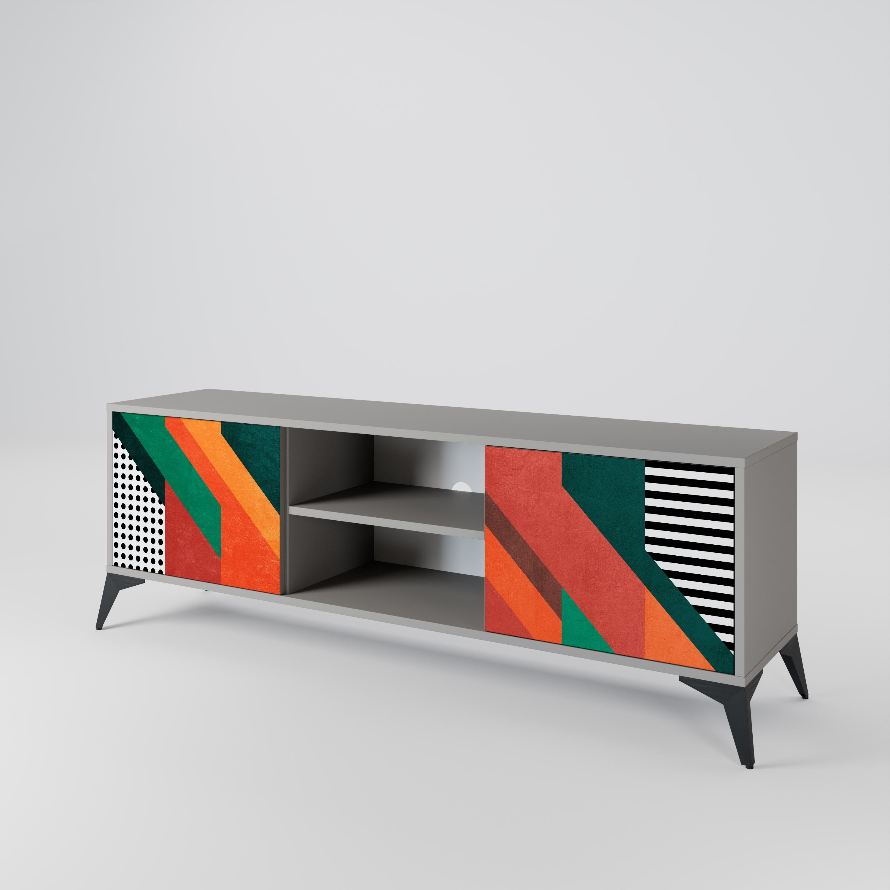 MAKESHIFT ARTISTRY Dvoudveřový TV stolek