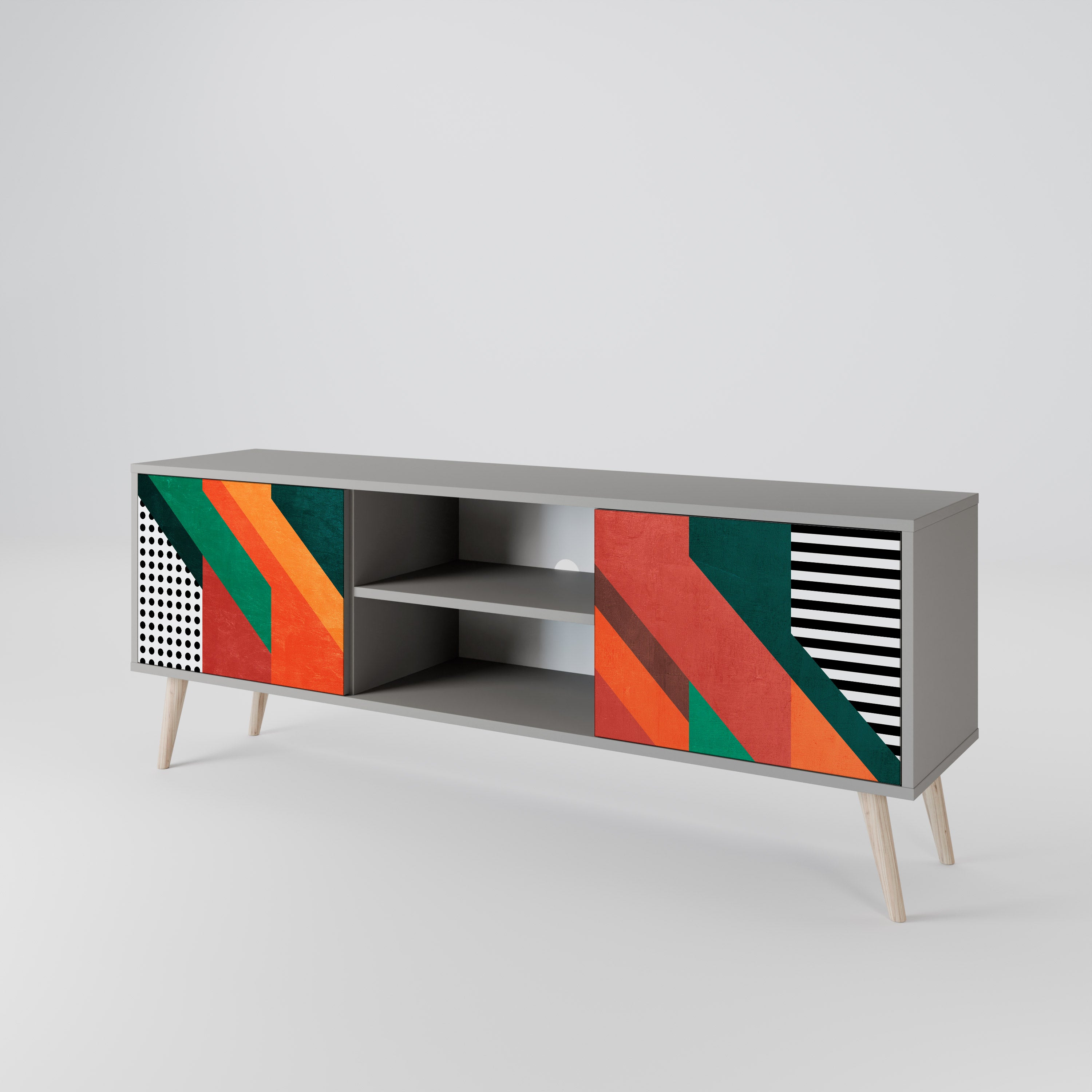 MAKESHIFT ARTISTRY Dvoudveřový TV stolek