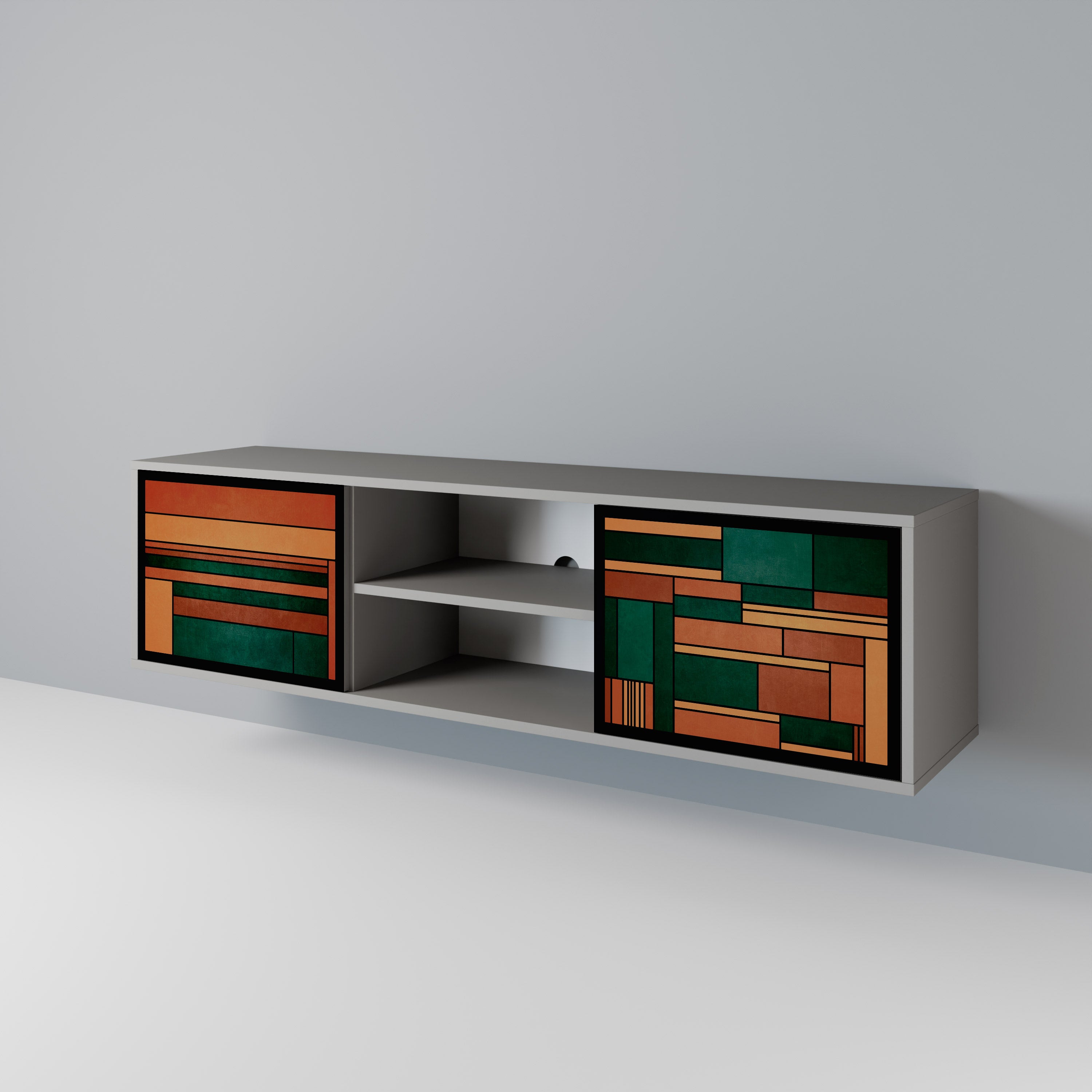 EARTHY FIGURES Dvoudveřový TV stolek