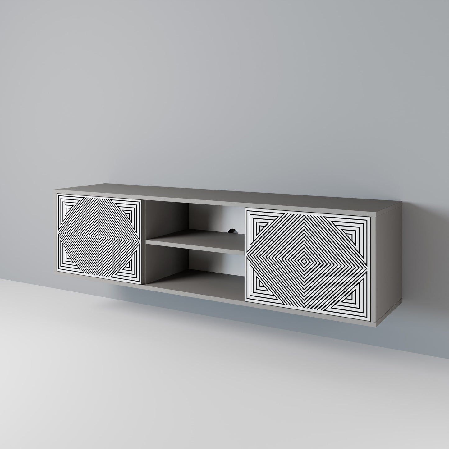 POLYGON ILLUSION Dvoudveřový TV stolek