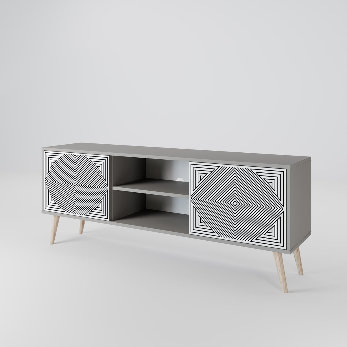 POLYGON ILLUSION Dvoudveřový TV stolek