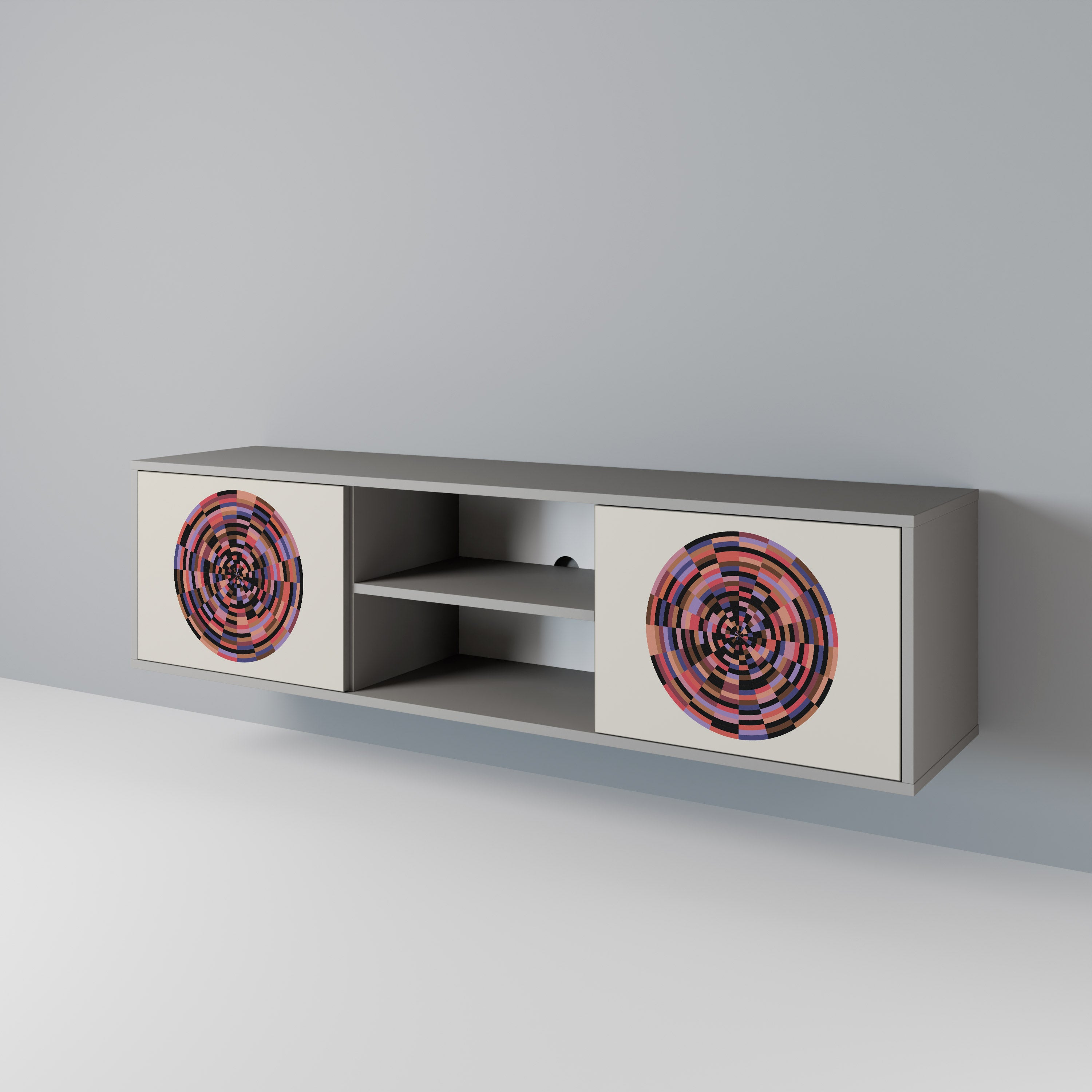 BROWN CIRCLES Dvoudveřový TV stolek