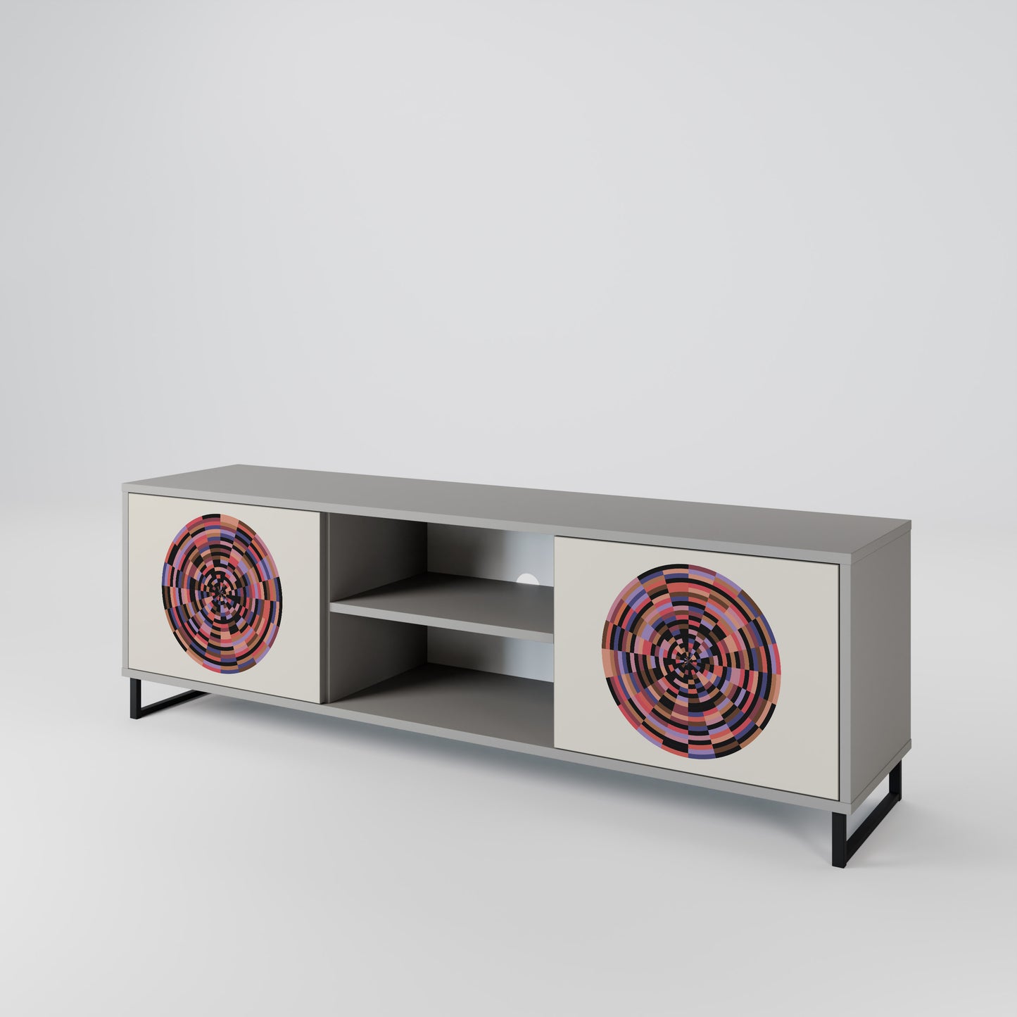BROWN CIRCLES Dvoudveřový TV stolek