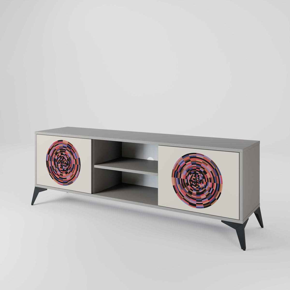 BROWN CIRCLES Dvoudveřový TV stolek
