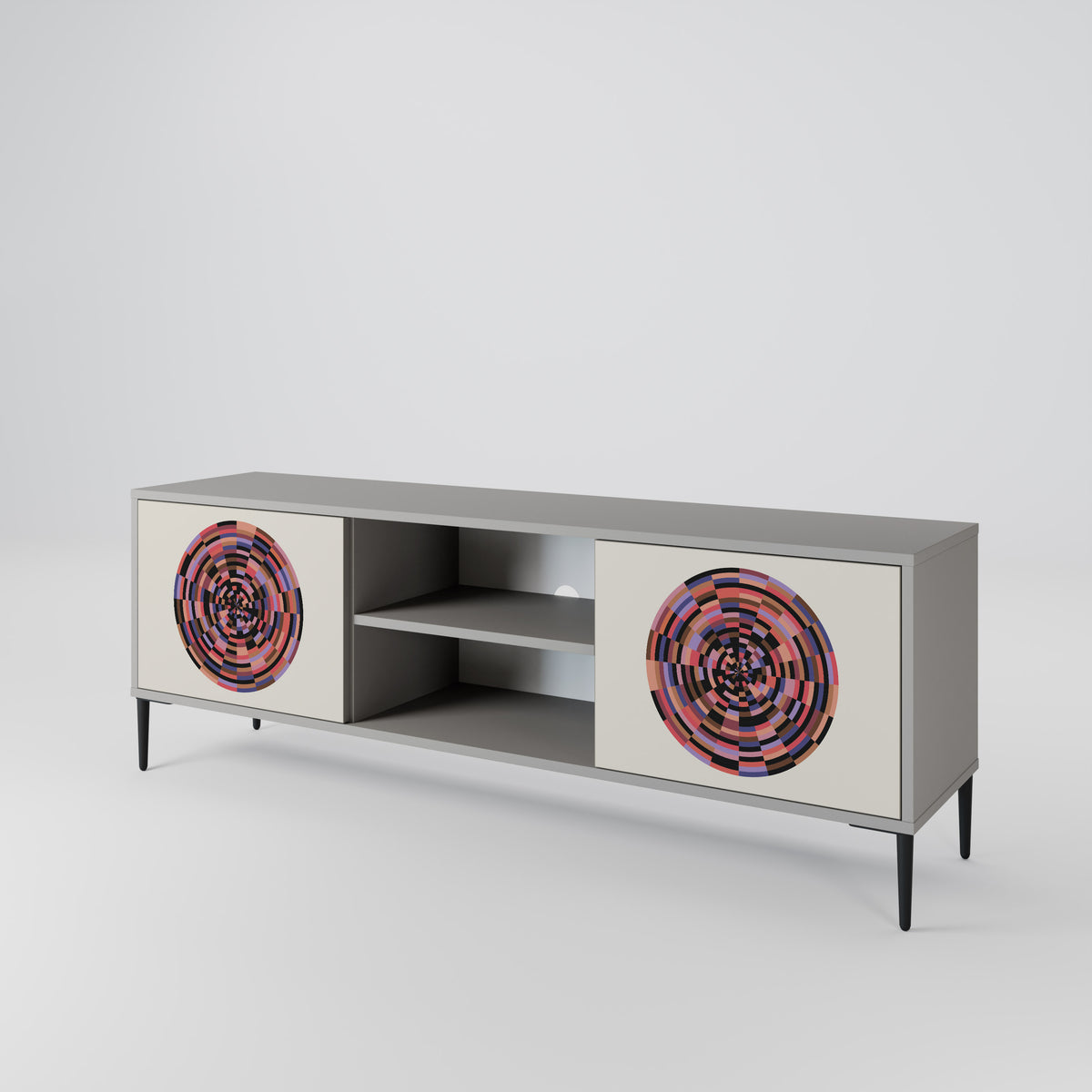 BROWN CIRCLES Dvoudveřový TV stolek