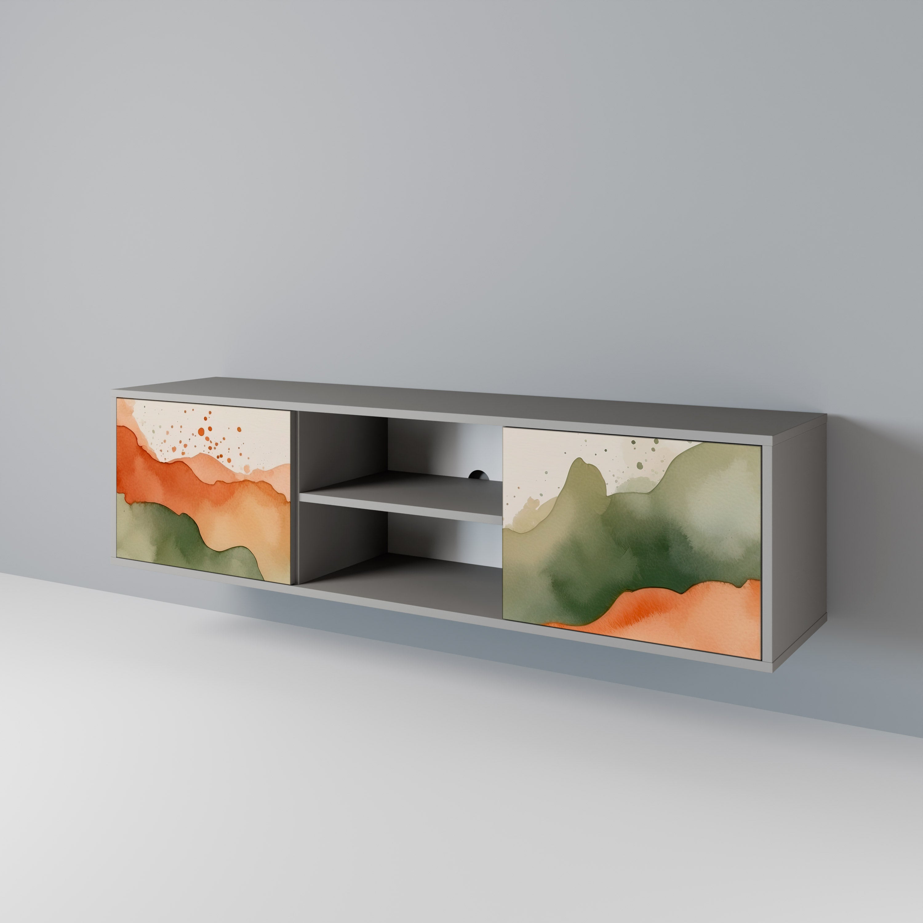 WATERCOLOUR PEAKS 2-Door TV Cabinet