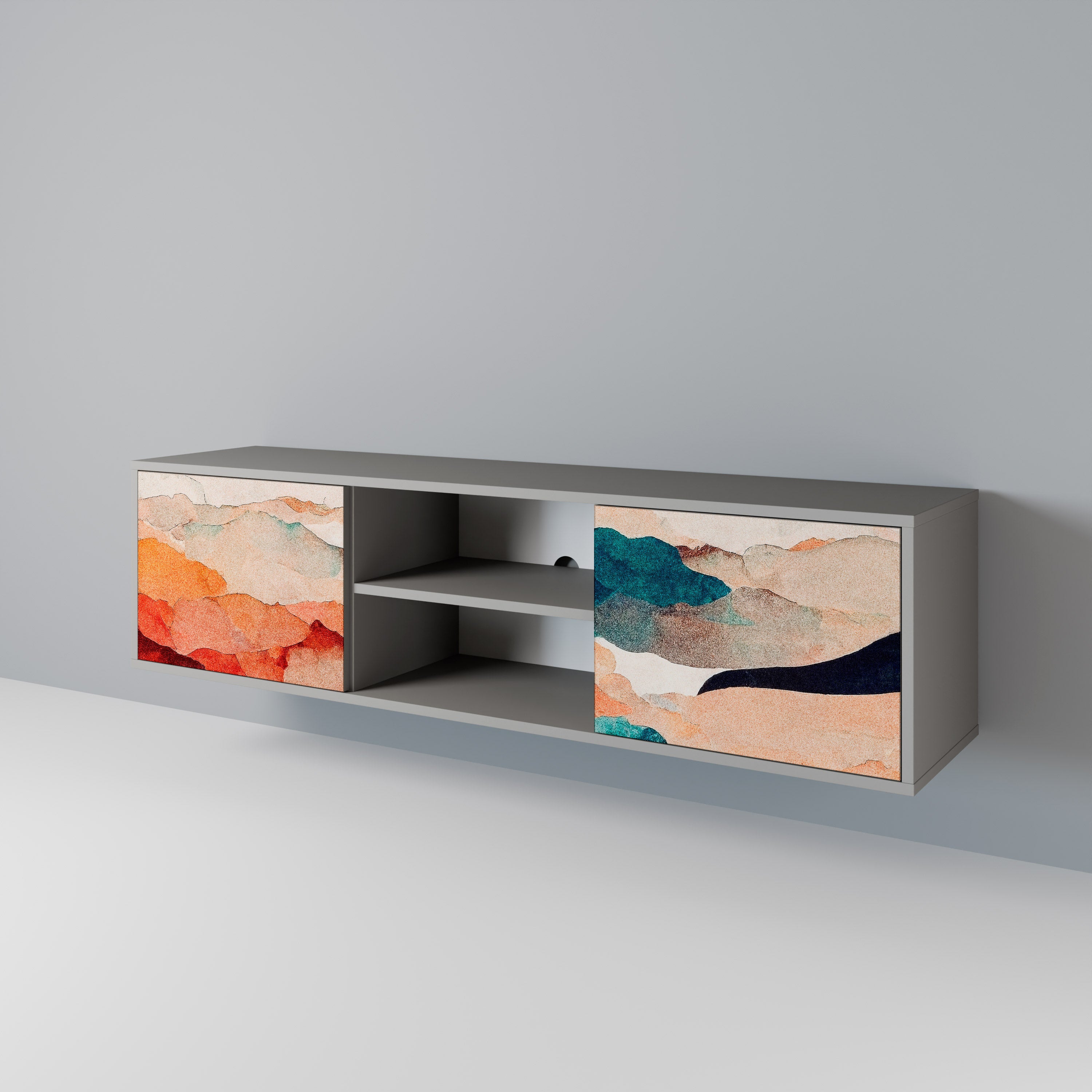 ABSTRACT LANDSCAPE 2-Door TV Cabinet