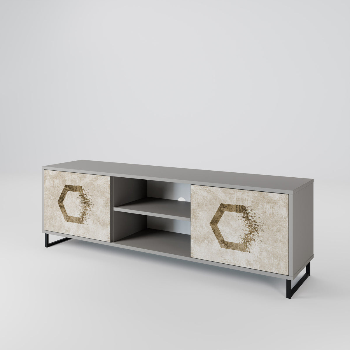 HEXAGONAL SHAPES Dvoudveřový TV stolek