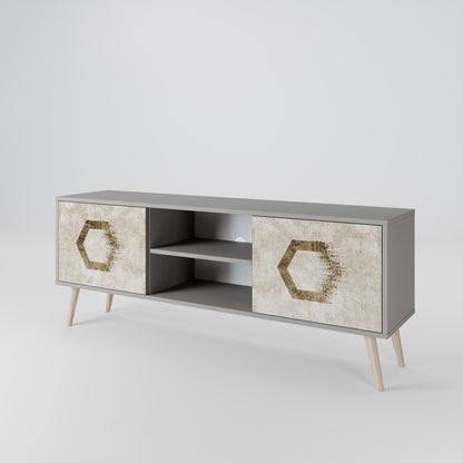 HEXAGONAL SHAPES Dvoudveřový TV stolek