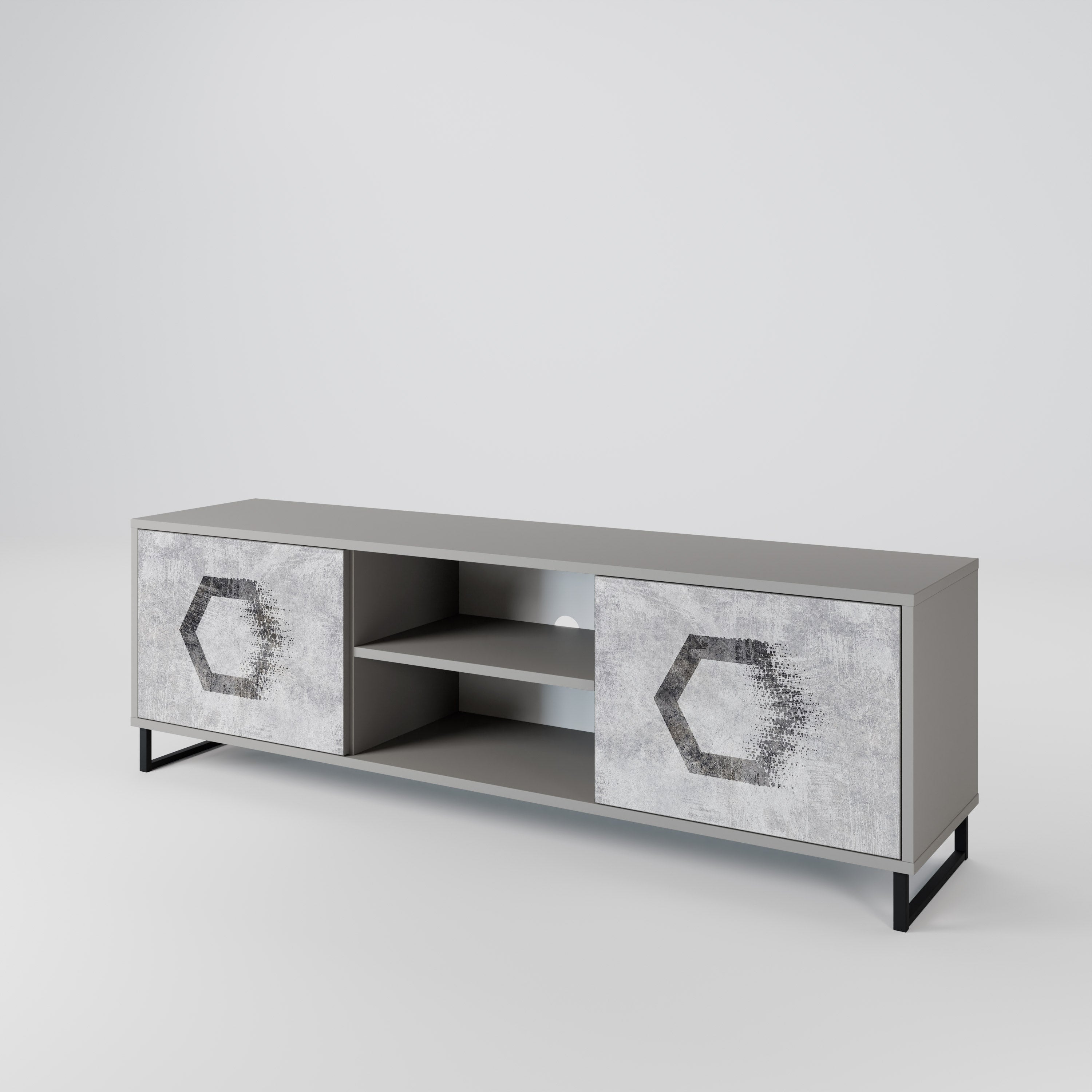 HEXAGONAL FIGURES 2-Door TV Cabinet