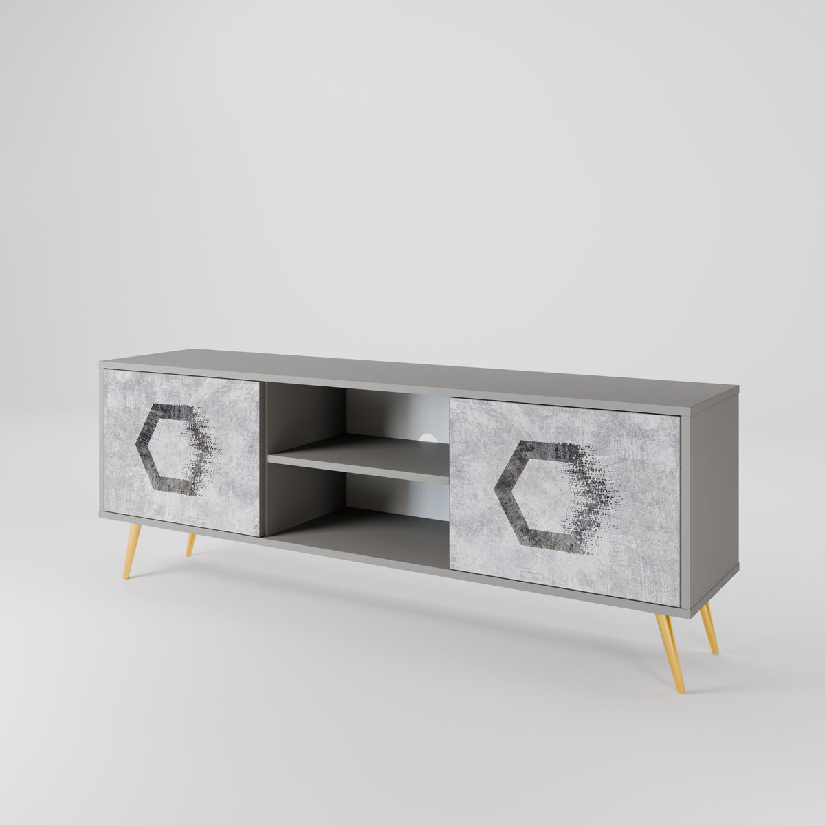 HEXAGONAL FIGURES Dvoudveřový TV stolek