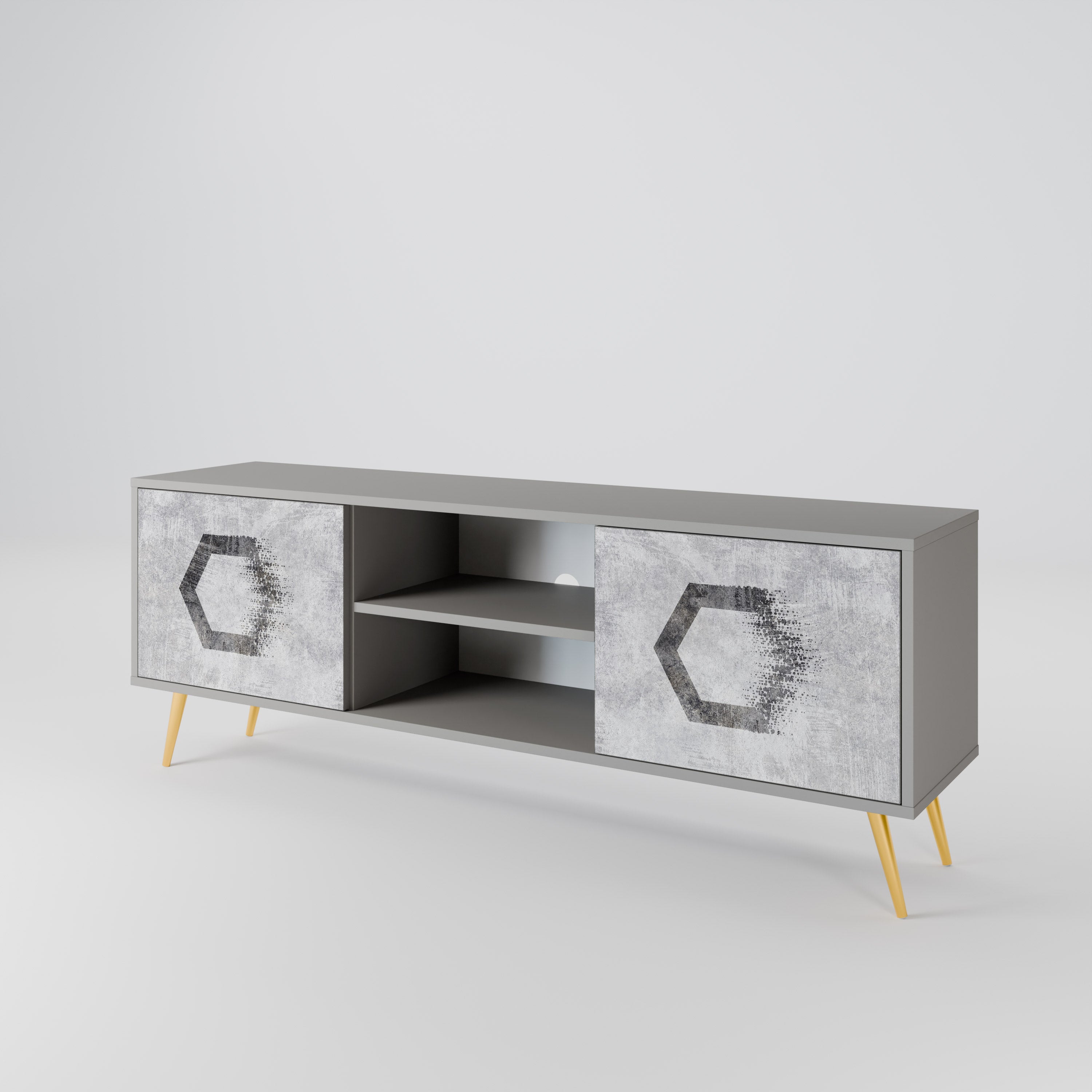 HEXAGONAL FIGURES 2-Door TV Cabinet