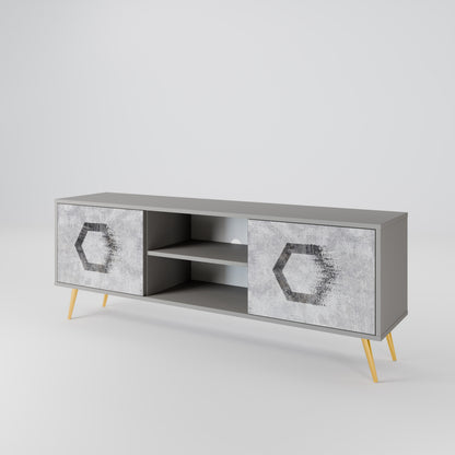 HEXAGONAL FIGURES Dvoudveřový TV stolek