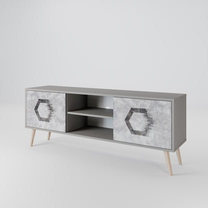 HEXAGONAL FIGURES Dvoudveřový TV stolek