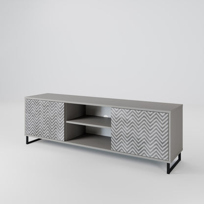 CONCRETE ZIG ZAG Dvoudveřový TV stolek