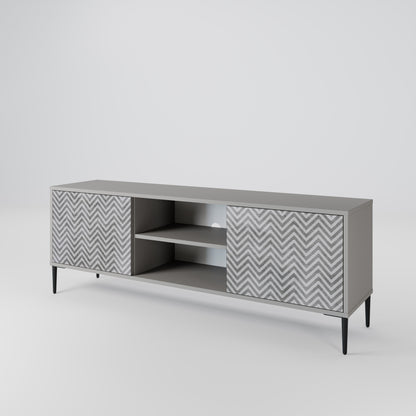 CONCRETE ZIG ZAG Dvoudveřový TV stolek