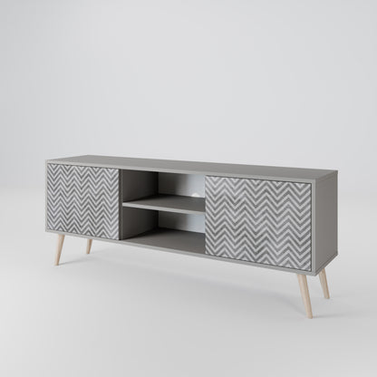 CONCRETE ZIG ZAG Dvoudveřový TV stolek