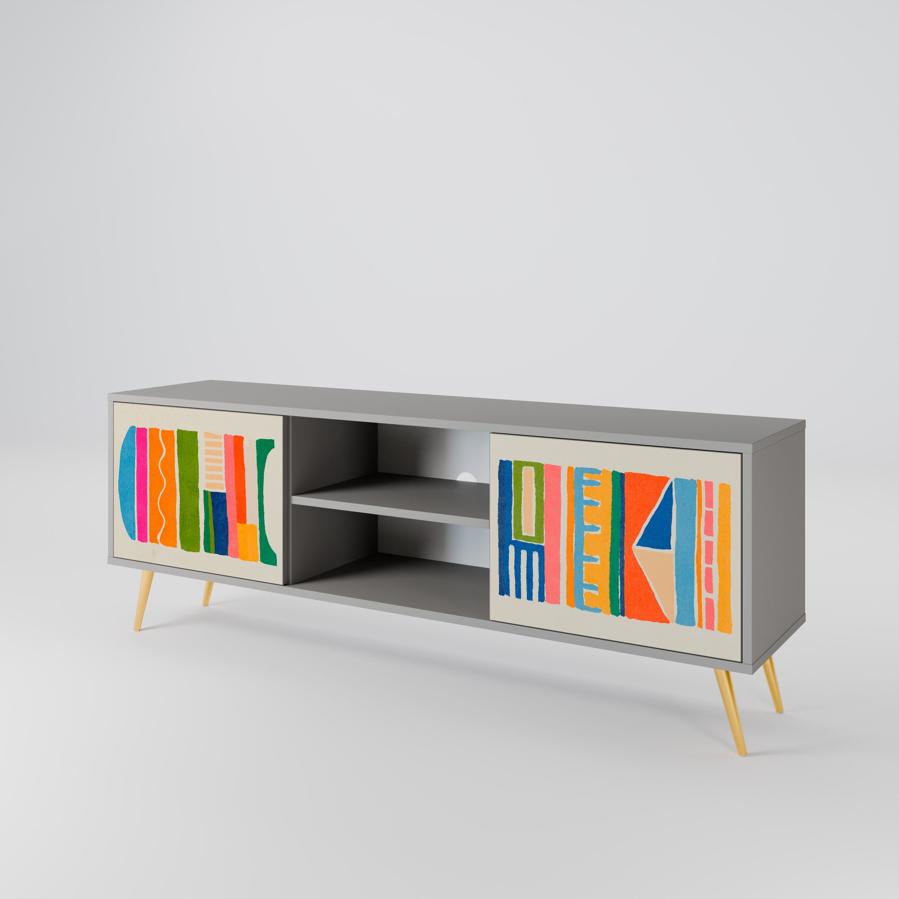 GEOMETRIC SHINE 2-Door TV Cabinet