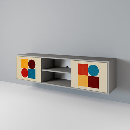 GEOMETRIC PUZZLE Dvoudveřový TV stolek