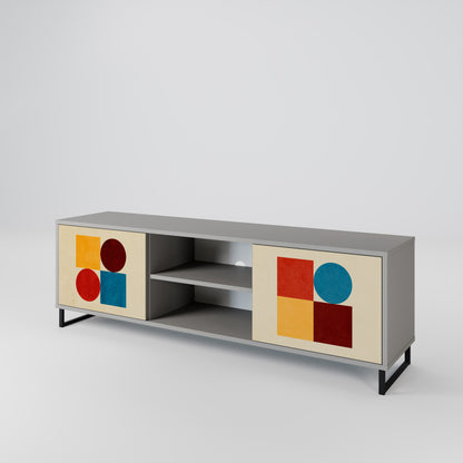 GEOMETRIC PUZZLE Dvoudveřový TV stolek
