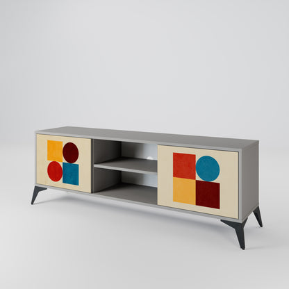 GEOMETRIC PUZZLE Dvoudveřový TV stolek