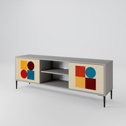 GEOMETRIC PUZZLE Dvoudveřový TV stolek