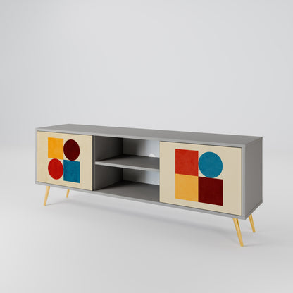 GEOMETRIC PUZZLE Dvoudveřový TV stolek