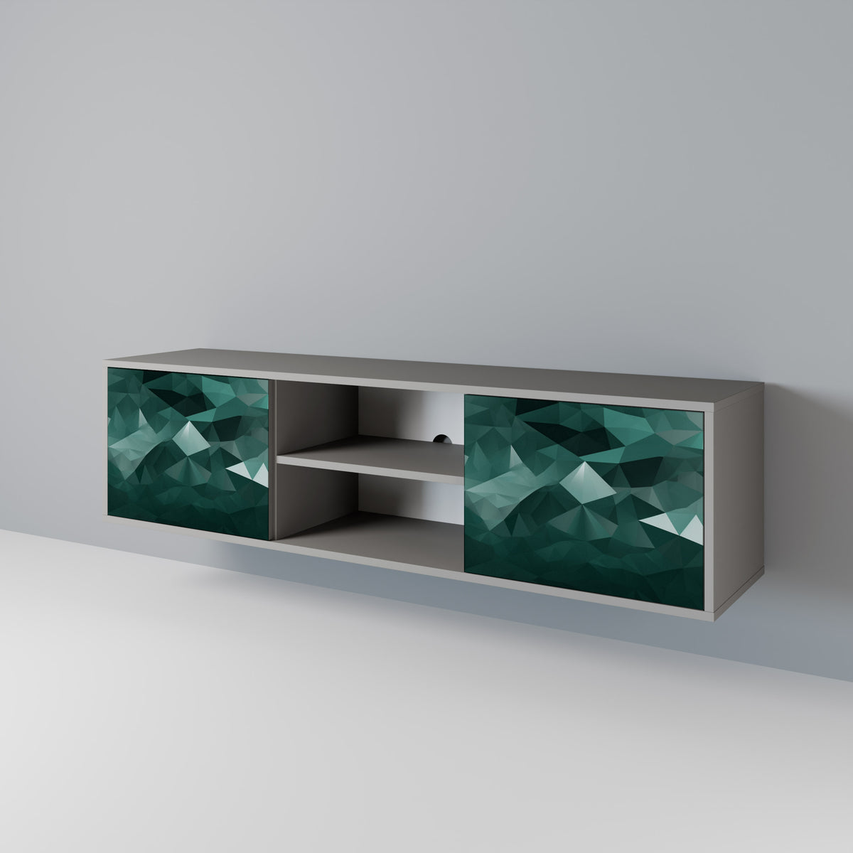 POLYGONAL FLOATING Dvoudveřový TV stolek